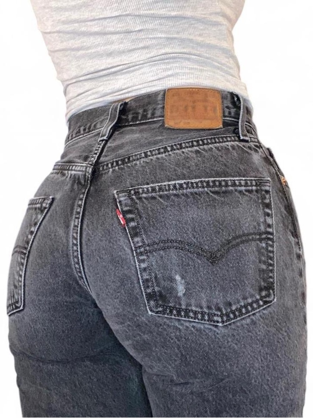 Levi's High-Rise Washed Black Ankle Jeans